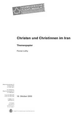 Christen Und Christinnen Im Iran