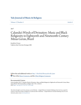 Calundu's Winds of Divination: Music and Black Religiosity in Eighteenth and Nineteenth-Century Minas Gerais, Brazil