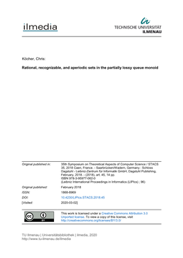 Rational, Recognizable, and Aperiodic Sets in the Partially Lossy Queue Monoid