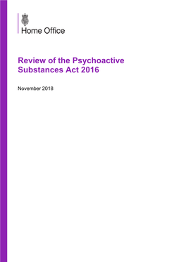 Review of the Psychoactive Substances Act 2016