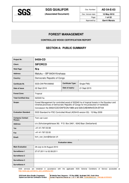 Sgs Qualifor Forest Management