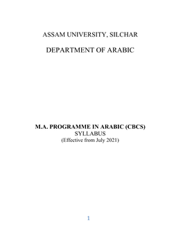 M.A. in Arabic