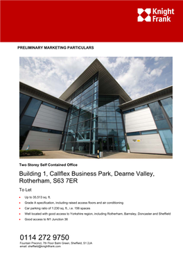 Building 1, Callflex Business Park, Dearne Valley, Rotherham, S63 7ER to Let