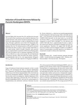 Induction of Growth Hormone Release by Pueraria Thunbergiana BENTH