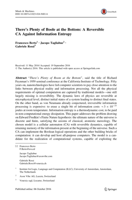 There's Plenty of Boole at the Bottom: a Reversible CA Against