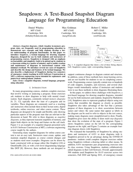 Snapdown: a Text-Based Snapshot Diagram Language for Programming Education