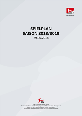 Bundesliga-Spielplan Saison 2018/2019