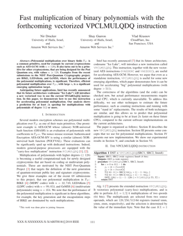 Fast Multiplication of Binary Polynomials with the Forthcoming Vectorized VPCLMULQDQ Instruction