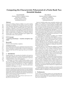 Computing the Characteristic Polynomial of a Finite Rank Two Drinfeld Module