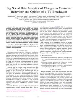 Big Social Data Analytics of Changes in Consumer Behaviour and Opinion of a TV Broadcaster