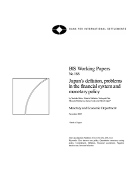 Japan's Deflation, Problems in the Financial System and Monetary