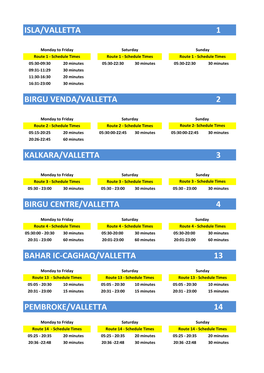 Summer Schedules