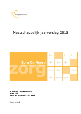 Maatschappelijk Jaarverslag 2015