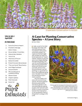 PRAIRIE PROMOTER Grassroots Conservation in Action