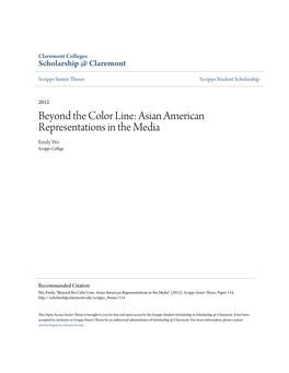 Asian American Representations in the Media Emily Wo Scripps College
