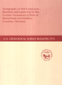 Stratigraphy of Mid-Cretaceous Blackleaf and Lower Part of the Frontier Formations in Parts of Beaverhead and Madison Counties, Montana