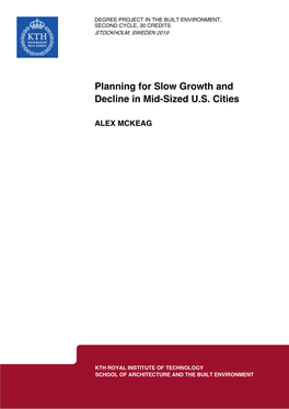 Planning for Slow Growth and Decline in Mid-Sized U.S. Cities