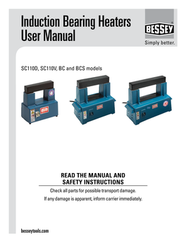 Induction Bearing Heaters User Manual