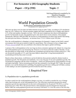 World Population Growth by Max Roser and Esteban Ortiz-Ospina[Cite] First Published in 2013; Updated April, 2017