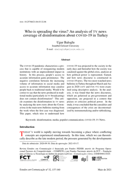 An Analysis of TV News Coverage of Disinformation About COVID-19 in Turkey