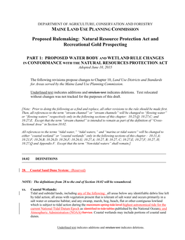 Proposed Rulemaking: Natural Resource Protection Act and Recreational Gold Prospecting