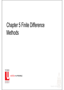 Lecure 5 Finite Difference Methods