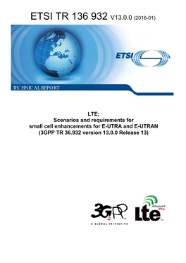 Etsi Tr 136 932 V13.0.0 (2016-01)