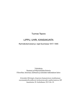 Lippu, Uhri, Kansakunta