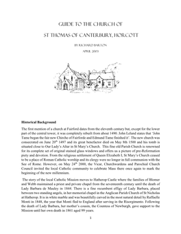 Guide to the Church of St Thomas of Canterbury