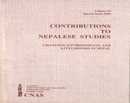 Contributions to Nepalese Studies ISSN: 0376-7574 Editorial B0ard Special Issue of Chiejeditor: Ninnal M