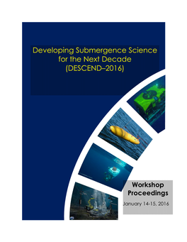 Developing Submergence Science for the Next Decade (DESCEND–2016)