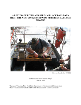 A Review of River and Stream Black Bass Data from the NY Stateweide