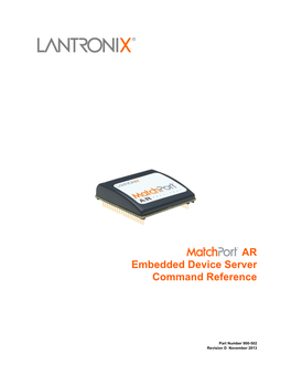 Matchport AR Embedded Device Server Command Reference