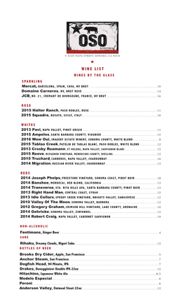 Wine List Wines by the Glass
