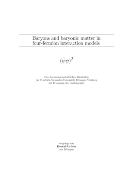 Baryons and Baryonic Matter in Four-Fermion Interaction Models