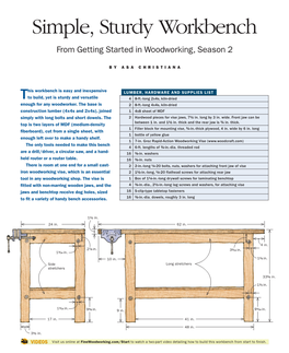 Simple, Sturdy Workbench from Getting Started in Woodworking, Season 2