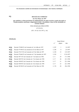 DECISÃO DA COMISSÃO De 25 De Março De 1997 Que