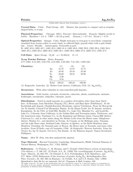 Petzite Ag3aute2 C 2001-2005 Mineral Data Publishing, Version 1