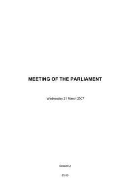 Meeting of the Parliament