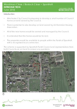 Woodman Close / Bostock Close • Sparsholt INTRODUCTION June 2018 Introduction