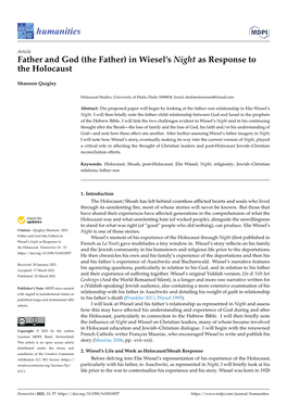 (The Father) in Wiesel's Night As Response to the Holocaust