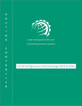 HC10 Configuration with Exchange 2013 & 2016