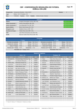 Confederação Brasileira De Futebol Súmula On-Line