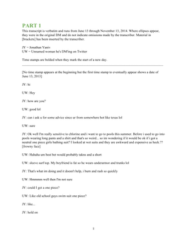 PART 1 This Transcript Is Verbatim and Runs from June 13 Through November 13, 2014