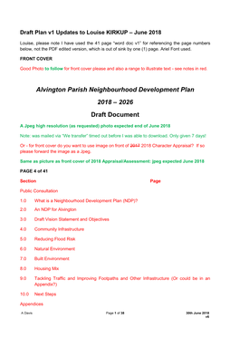 Alvington Parish Neighbourhood Development Plan 2018 – 2026 Draft Document