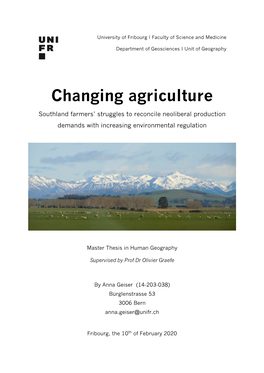 Changing Agriculture