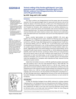 GS2018-8: Tectonic Setting of the Gordon Gold Deposit, Lynn Lake