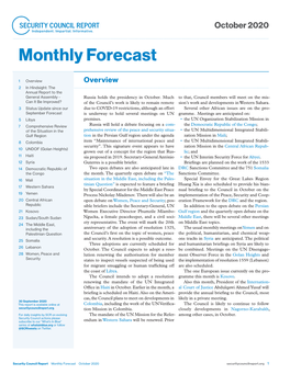 Monthly Forecast