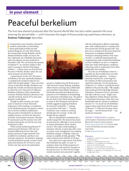 Peaceful Berkelium
