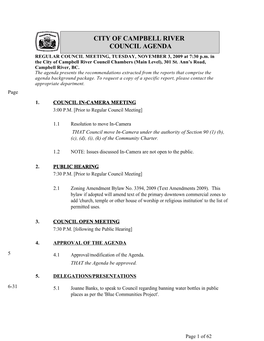 City of Campbell River Council Agenda